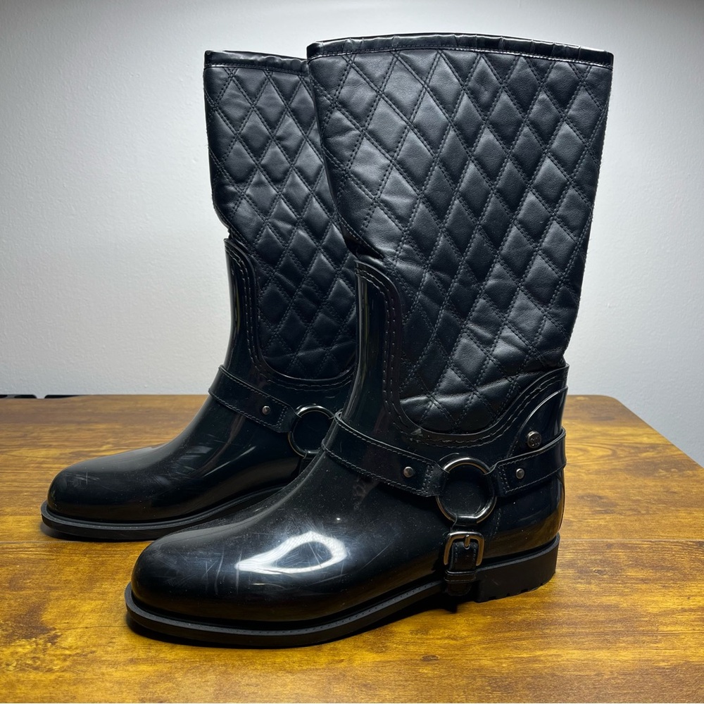 Stuart Weitzman Quilted Rain Boots